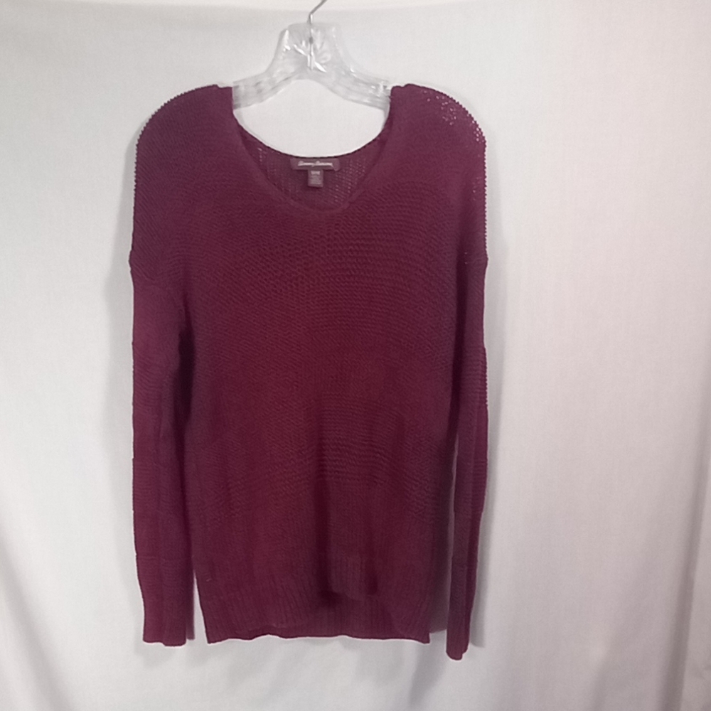 Tommy Bahamas Maroon Loose Knit V-neck Sweater Size M